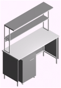 Стол лабораторный пристенный СП-1П-ЛТ-1.5