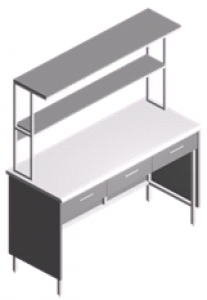 Стол лабораторный пристенный с ящиками СП-1П-ЛЯ-1.5