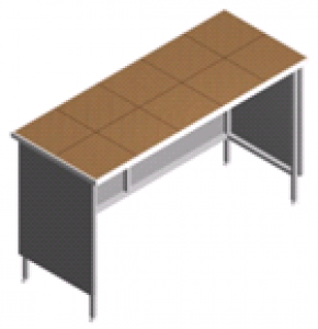 Стол пристенный, открытый лабораторный СП-2-KО-1.5