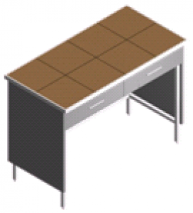 Стол пристенный, укороченный лабораторный СП-2-KЯ-1.2