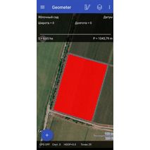 Приложение geometer для измерения площади поля с RTK приемником (сантиметровая точность)